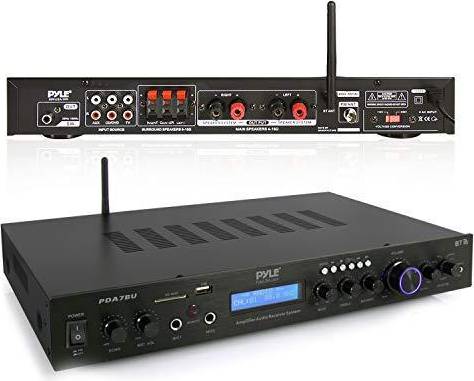 Home receiver with bluetooth Pyle 5 Channel Rack Mount Bluetooth Receiver Home Theater Amplifier