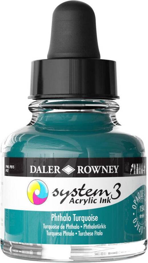 Daler Rowney System3 Ink 29.5 ml Phthalo Turquoise