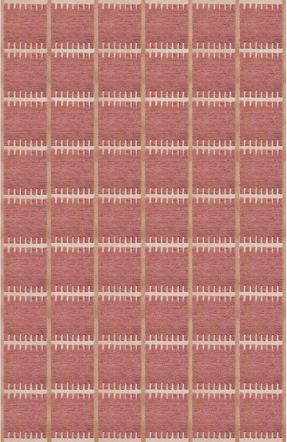 Layered Lilly Rug 180x270 cm Patterned Rugs Wool Claret Red Red