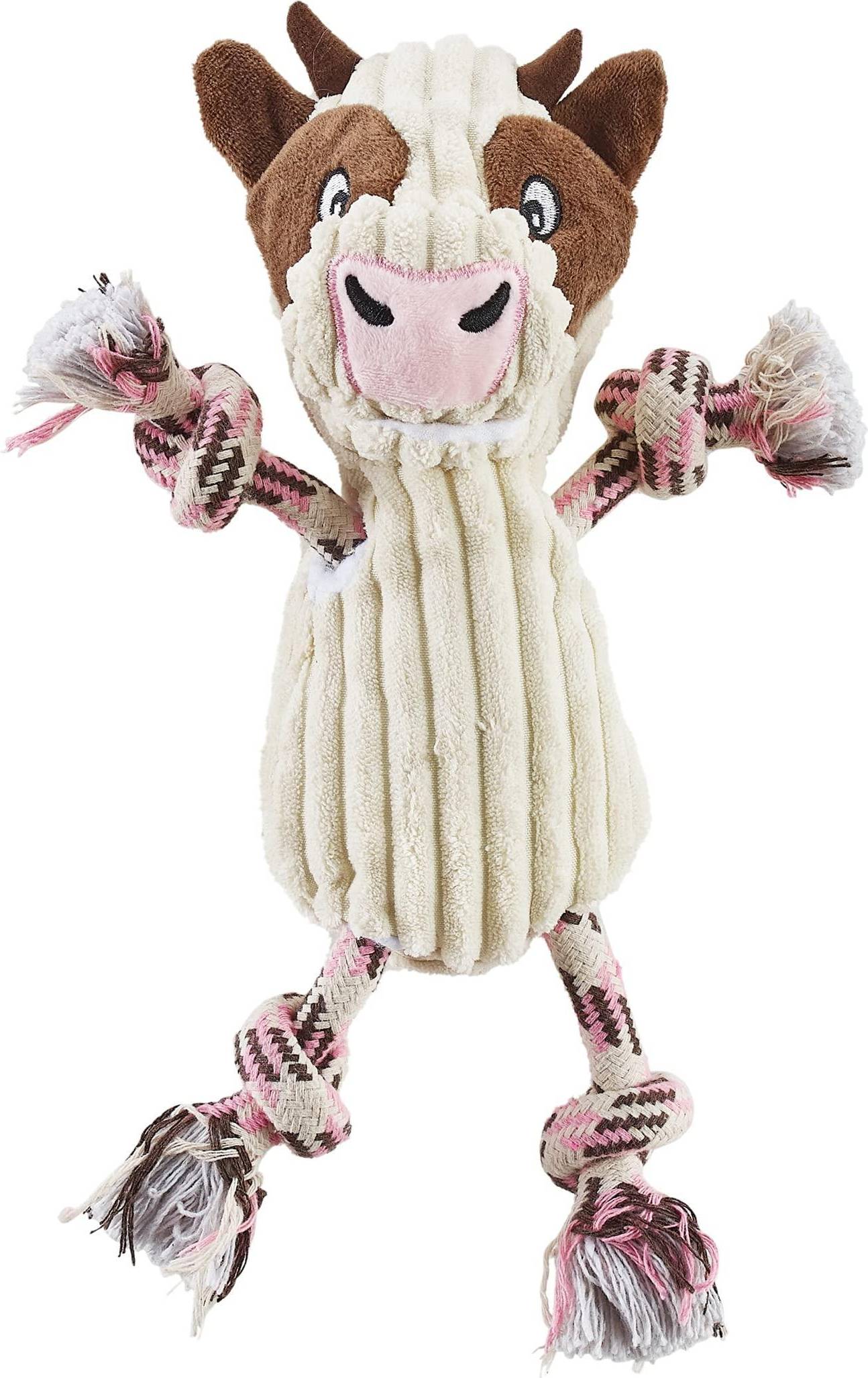 Charming Pet Ranch Roperz Cow Plush Squeaky Dog