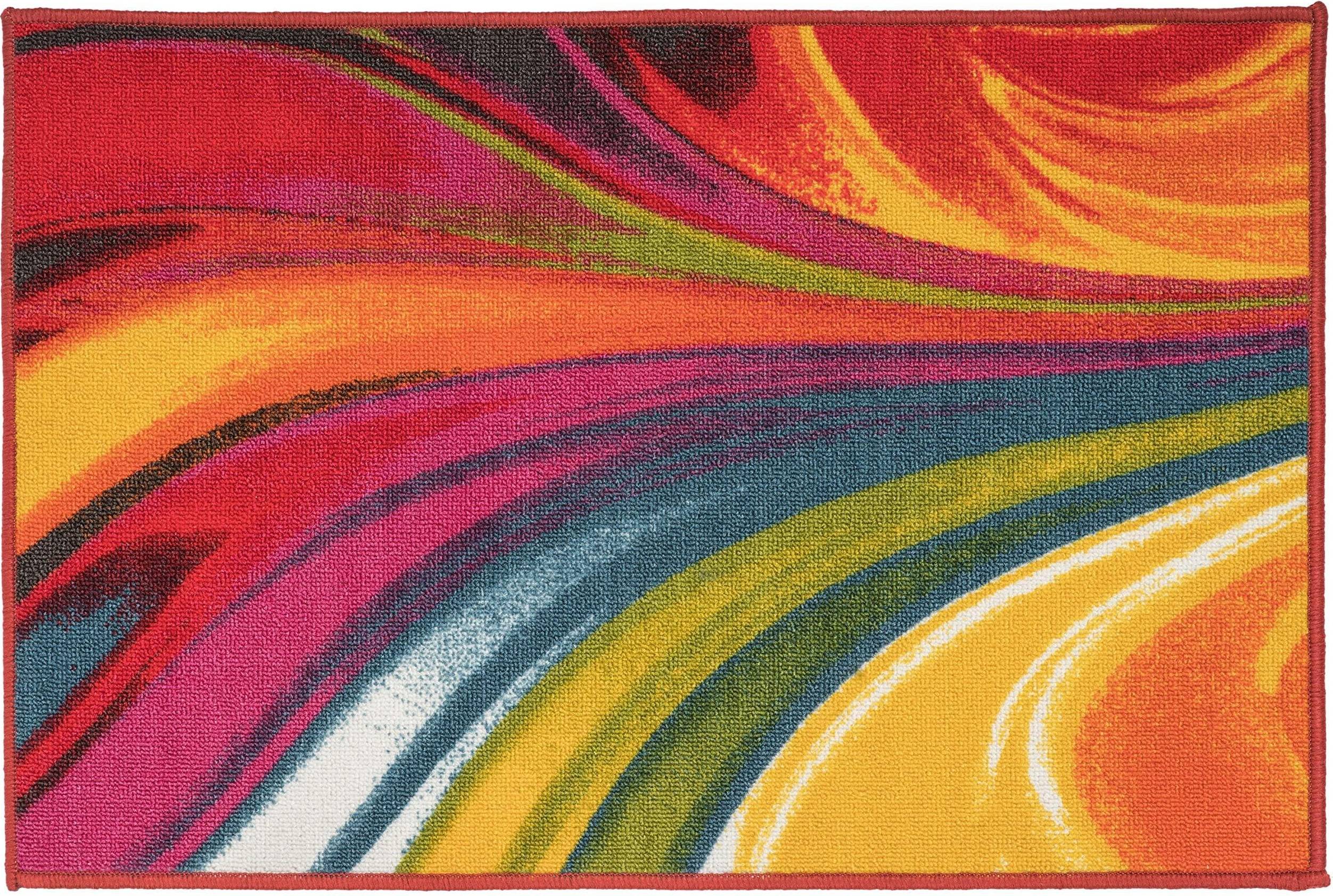 World Rug Gallery Modern Contemporary Waves Multicolor