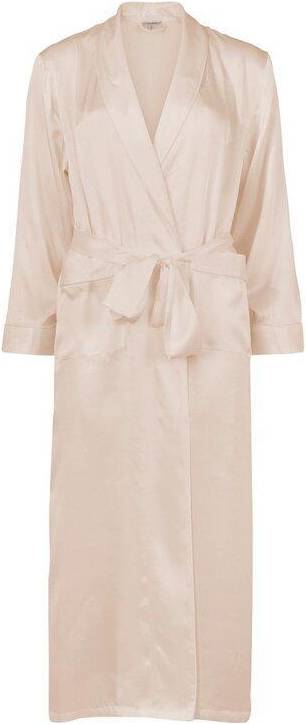 Pure Silk Long Robe - Pearl White