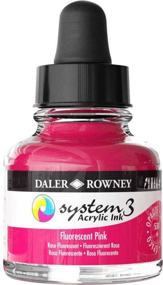 Daler Rowney System3 Ink 29.5 ml Fluorescent Pink