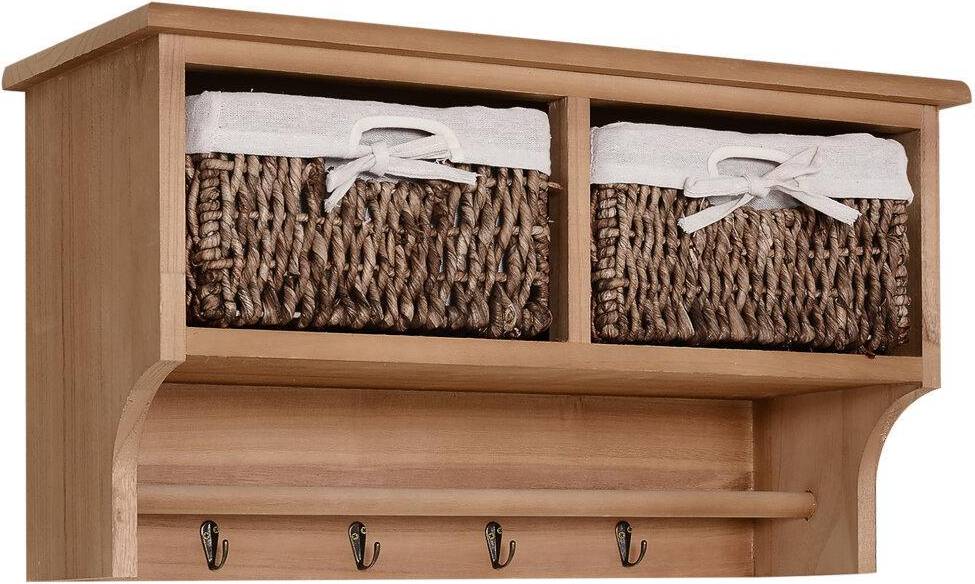 Wicker storage unit Homcom Entryway Coat Clothes Rack