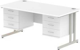 Impulse Dynamic Leg Silver Frame 2 Writing Desk