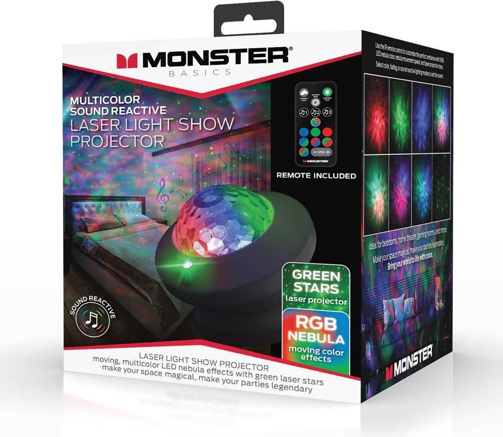 Multi-Color Sound-Activated Laser Show Projector, Remote Control