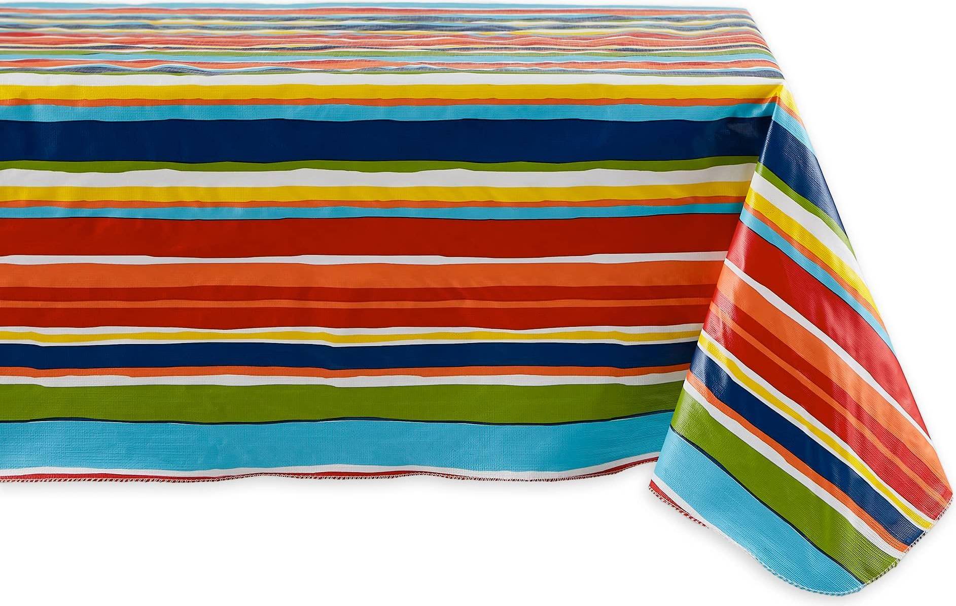 DII Vinyl Tabletop Collection Rectangular 60 x 102 Mantel Multicolor
