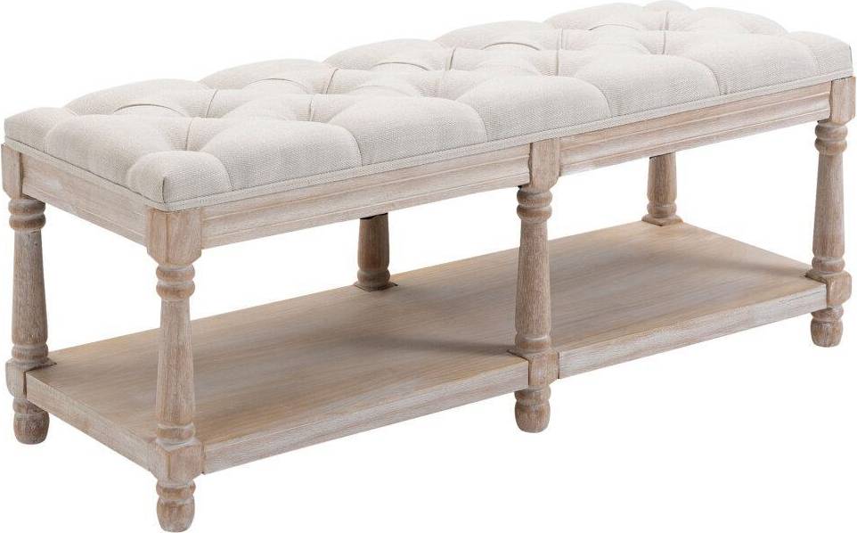Homcom 2-Tier Cream Storage Bench