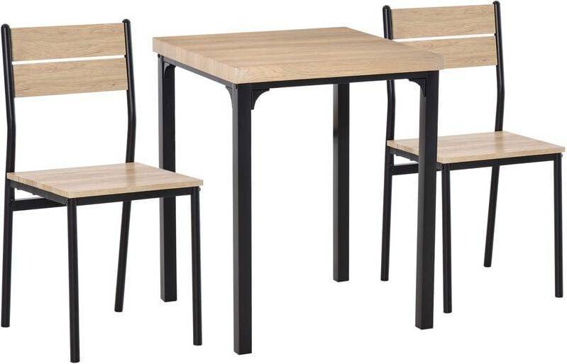 Homcom Compact Natural Dining Set 60x60cm 3pcs