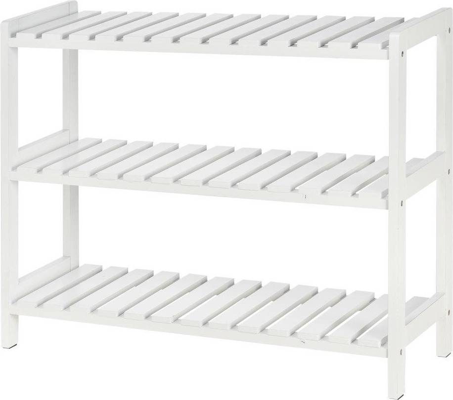 Homcom 3 Tier Wood Frame Slatted Shoe Rack