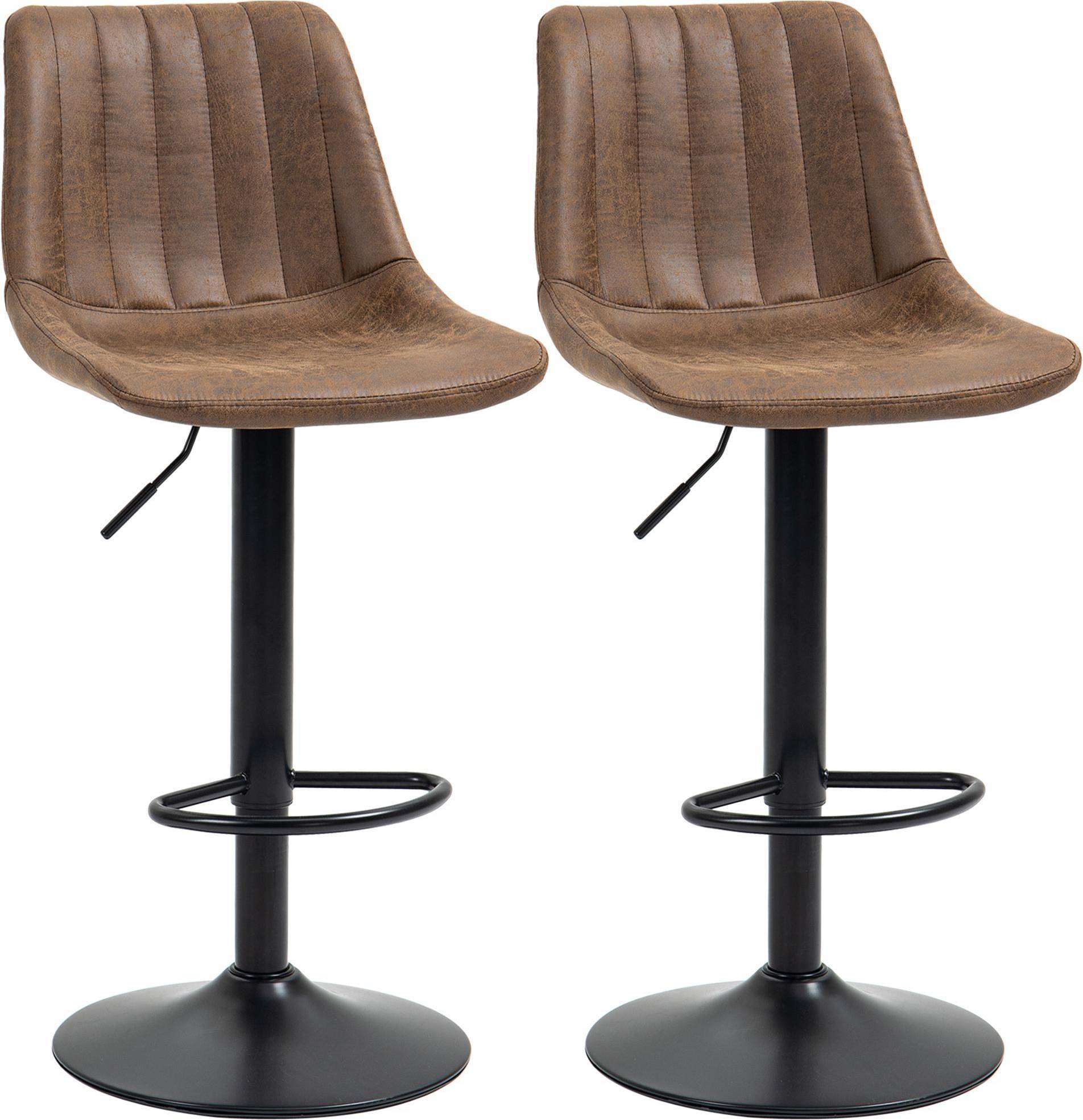 Homcom Set Of 2 Microfiber Retro Tub Bar Stool 110cm 2pcs