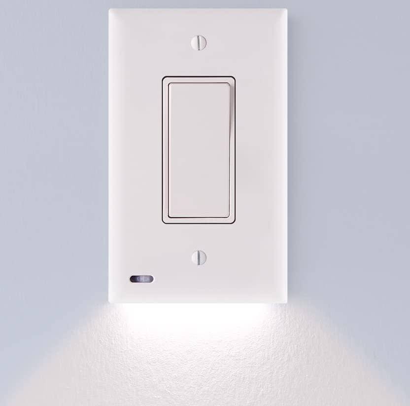 SnapPower SwitchLight Rocker Switch Wall Plate White