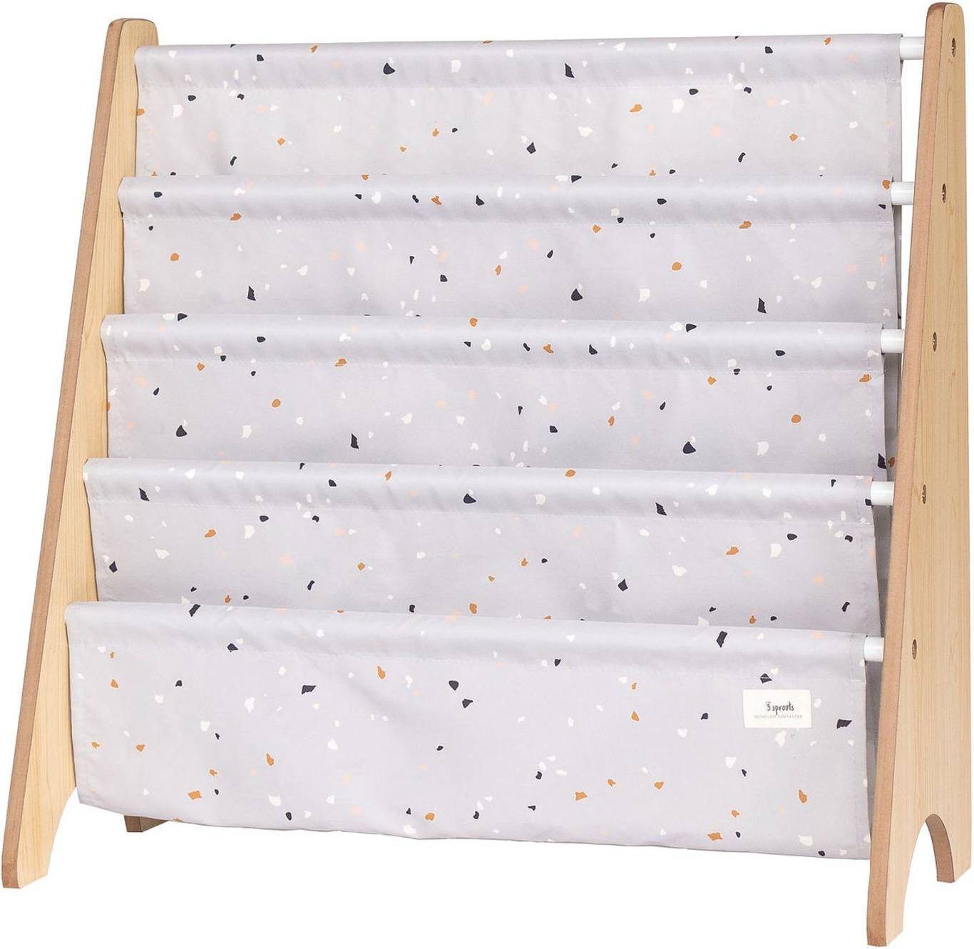 3 Sprouts Book Rack Terrazzo Light Gray