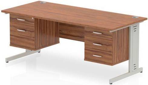 Impulse Dynamic Rectangular Walnut Writing Desk