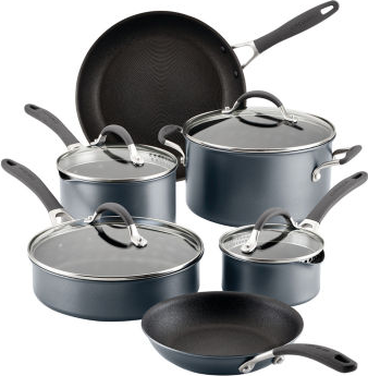10-Piece ScratchDefense Nonstick Cookware Set - Graphite
