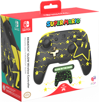 PDP REMATCH GLOW Wireless Controller Mario Stars