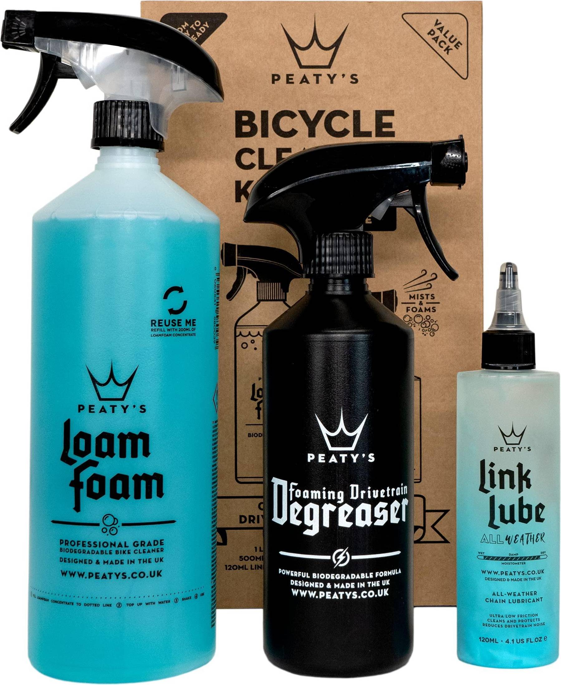 Peaty's Clean Degrease Lube Gift Pack, rengøringspakke