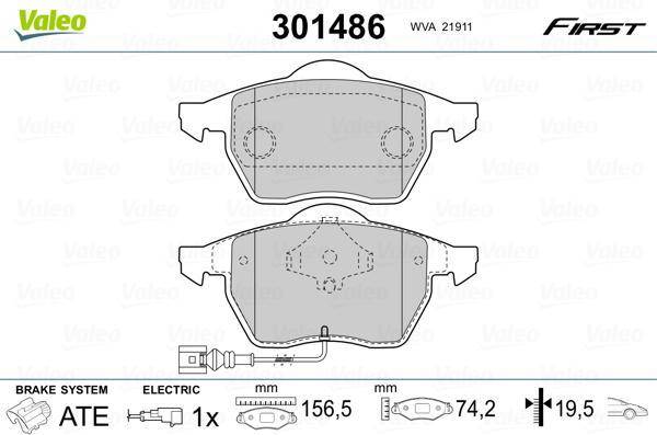 Brake Pad Set First Front Axle Integrated Wear Warning Contact