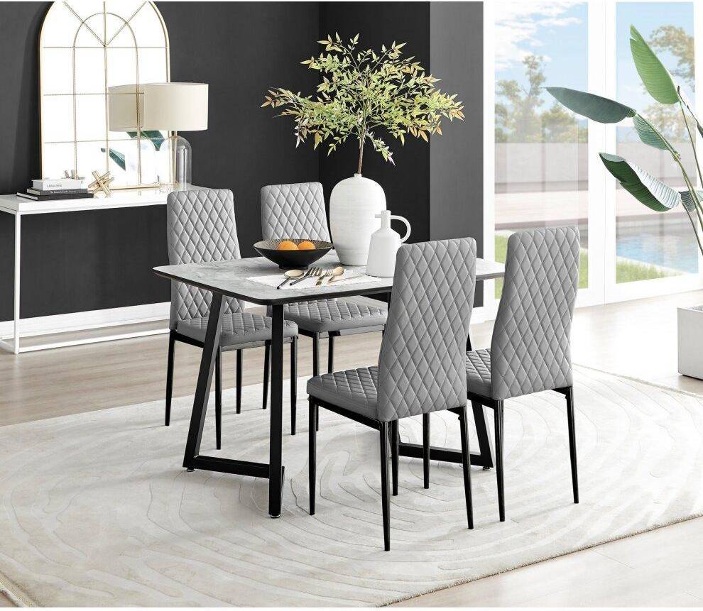 Furniturebox Box Carson Marble Dining Set