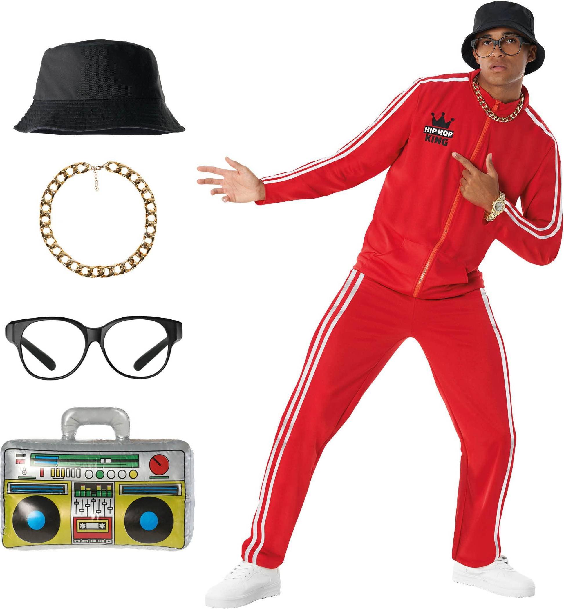 Morphsuit Men`s 1980s Red Rapper Boombox Costume
