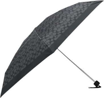 Coach Uv Protection Signature Mini Umbrella - Silver/Graphite