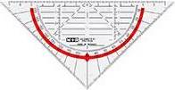 Creativ Company Geometry Set Square 17cm Transparent Red Protractor Angle Measurer