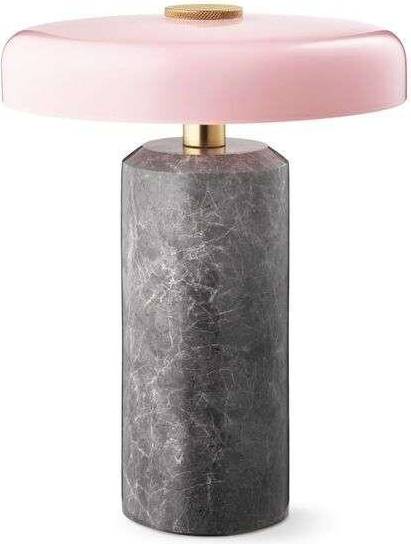 Trip Portable Ricaricabile Trip LED Grigio/Rosa Marmo Vetro IP44 - Argento Rosa