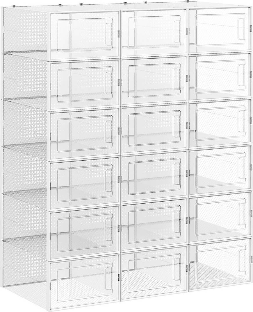 Songmics Stackable Storage Boxes 12-Pack Shoe Rack