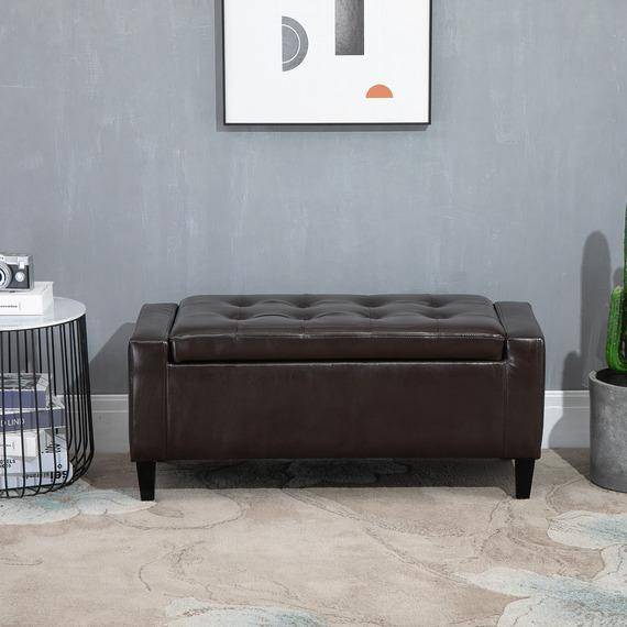 Homcom 40X90Cm PU Storage Bench