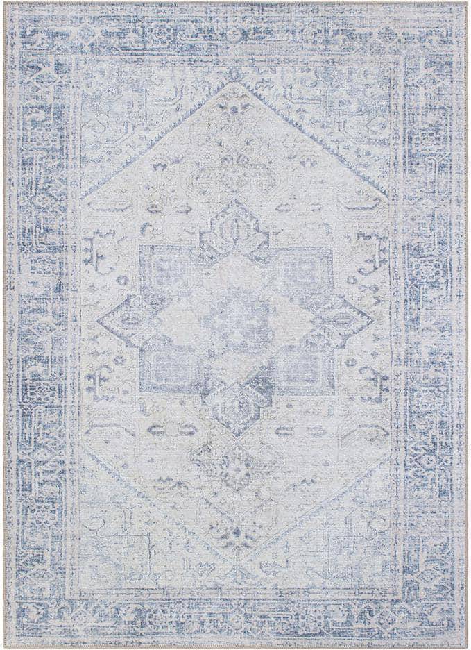World Rug Gallery 7 Medallion Boho Blue