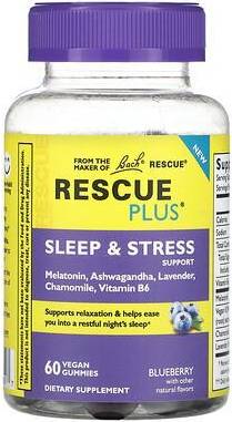 Bach Rescue Plus Sleep & Stress Support Gummies Blueberry