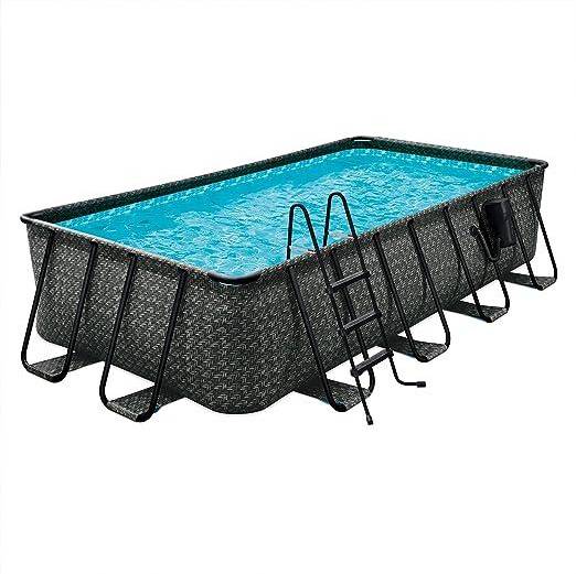 Rectangular above ground swimming pools Funsicle Oasis Designer Rectangular Frame Pool Set 4.9x2.4x1.1m