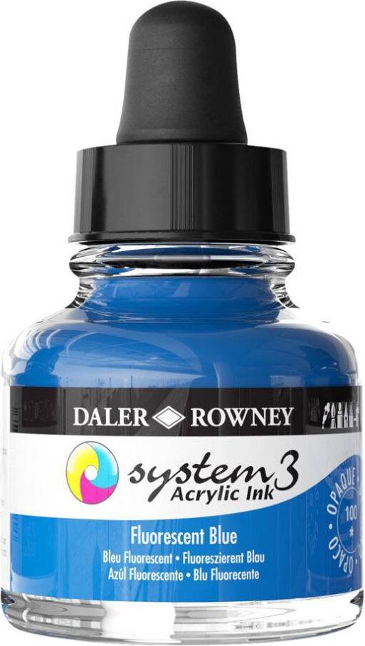 Daler Rowney Daler-Rowney System3 Ink 29.5ml Fluorescent Blue