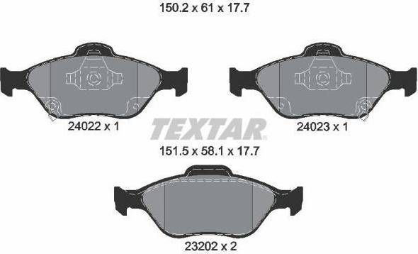 Textar Brake Pad Set 2402201