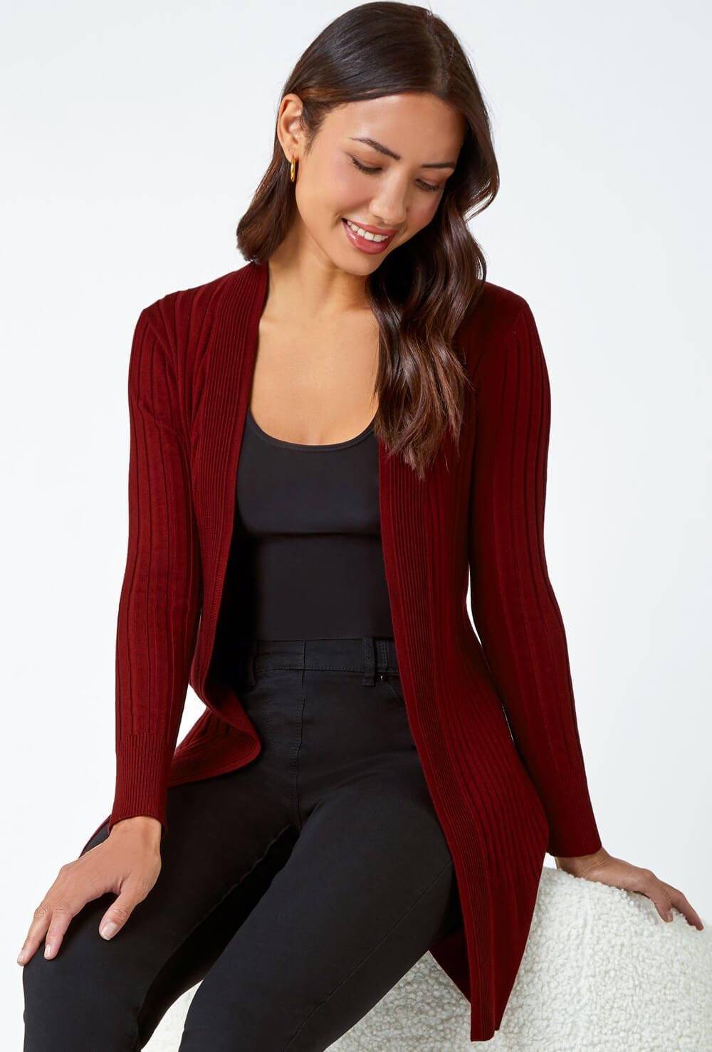 Roman Ribbed Edge To Edge Cardigan