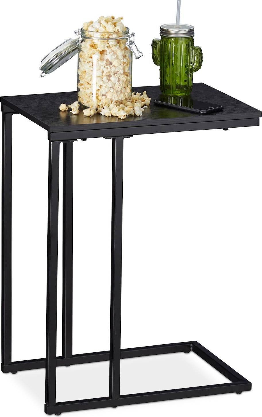 Relaxdays Rectangular C-Shape Stand Small Table