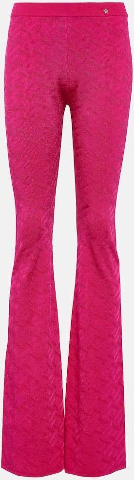 Versace La Greca High-Rise Flared Pants