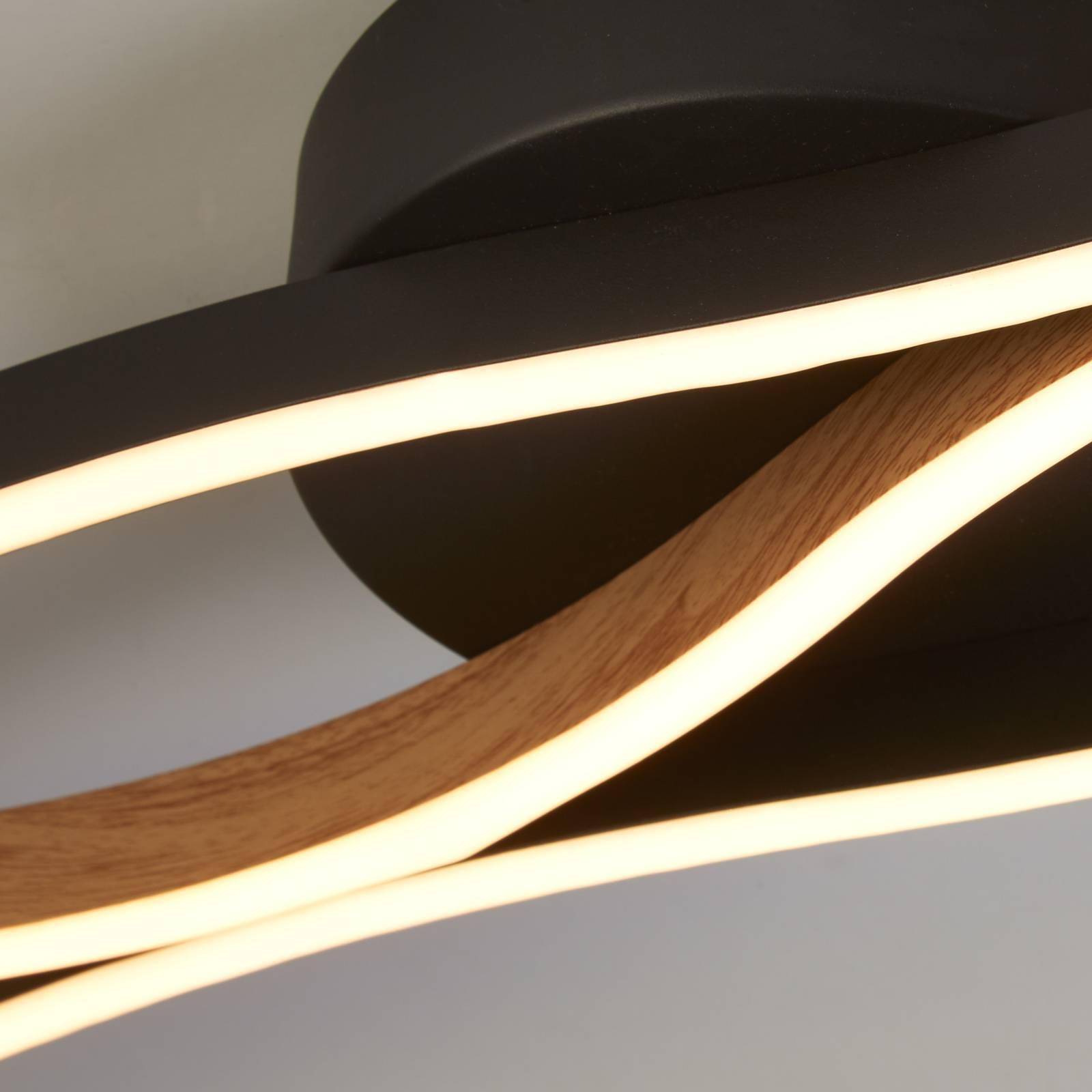 Searchlight Bloom Swirl LED-Loftlampe Sort/Træ Loftplafond