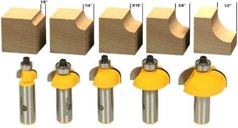 Yonico Router Bits Edge Forming Cove Set 5 Bit 12 Inch Shank 13522