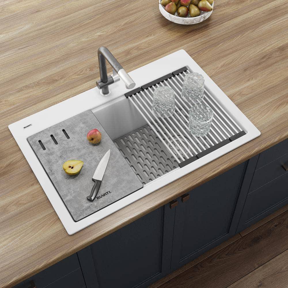 Drop in workstation sink Ruvati RVG1302 epiStage 33" Drop In