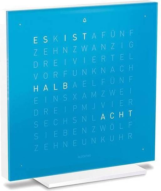 Qlocktwo Touch Pure Blue Candy Table Clock