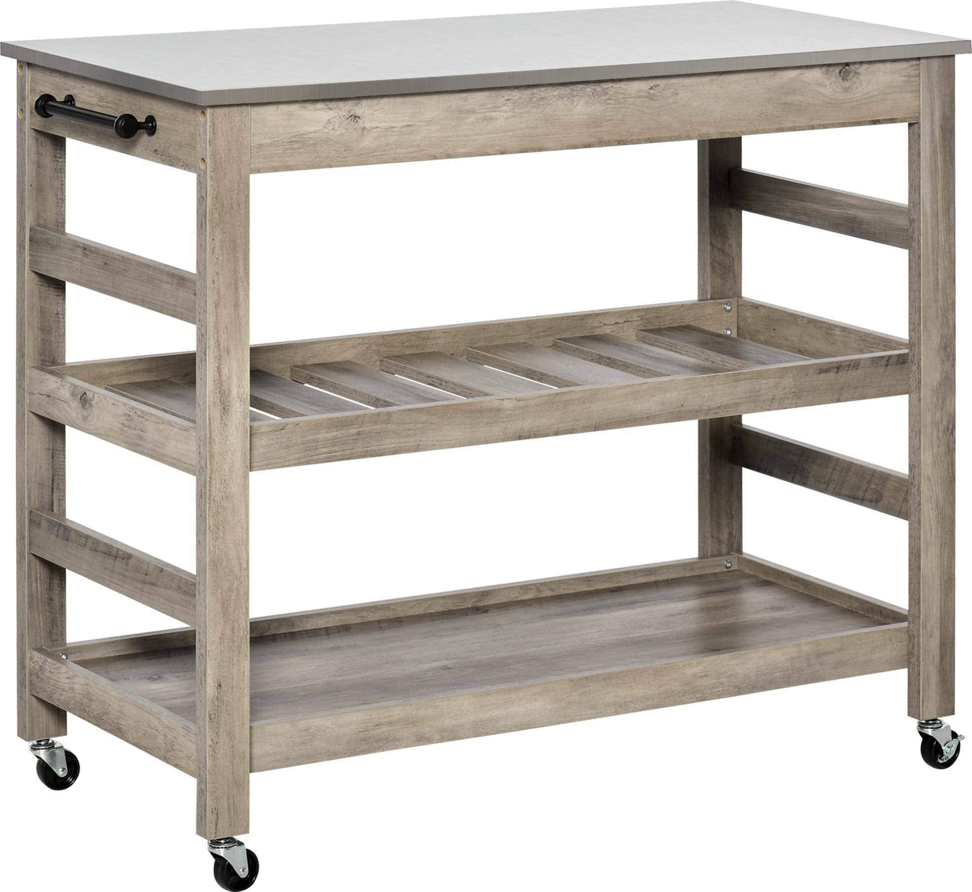 Cart Homcom Rolling Kitchen Cart Trolley Table