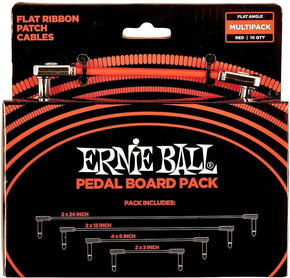Flat Ribbon Patch Cables Pedalboard Multi-Pack Red
