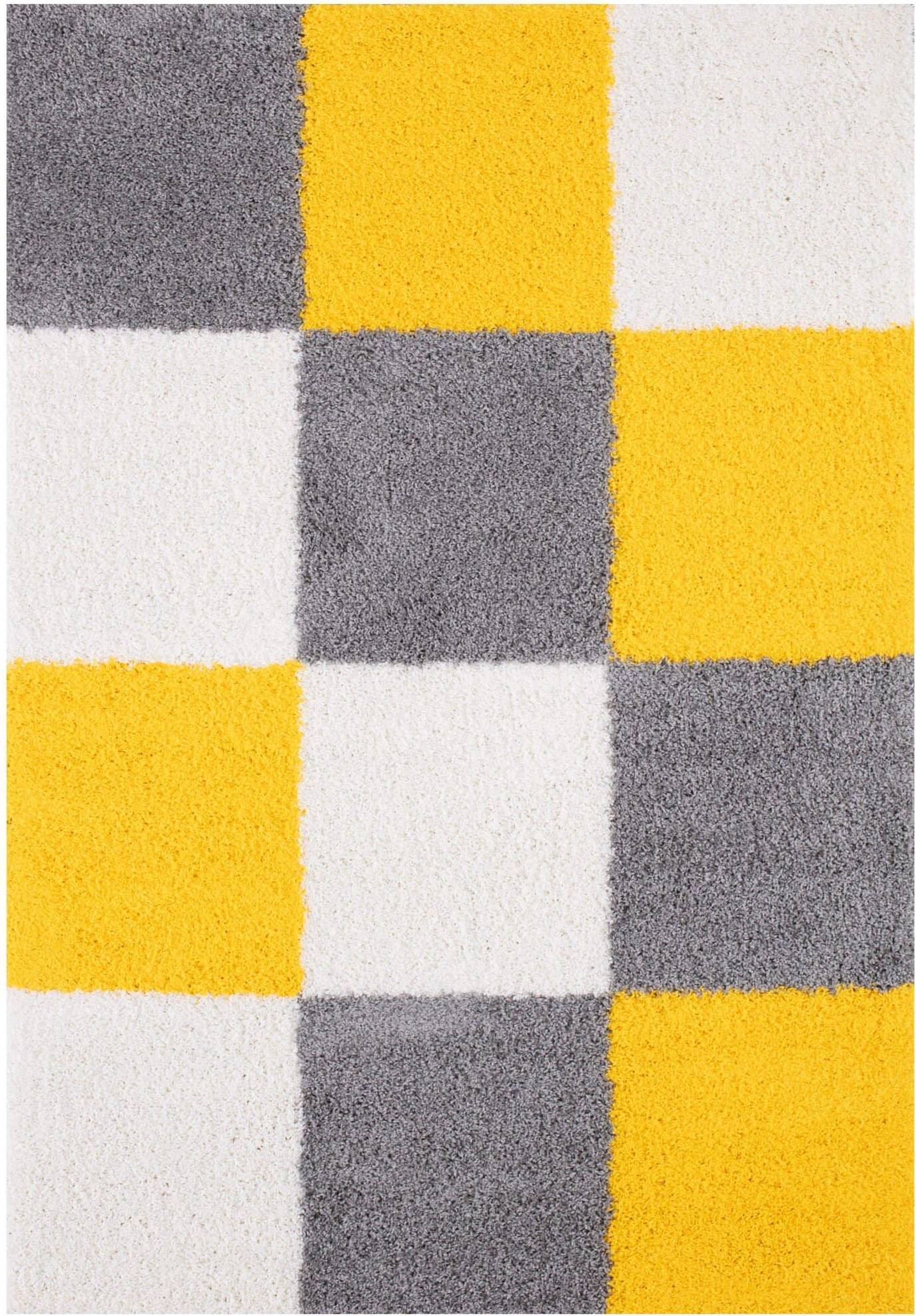 THE RUGS Myshaggy Collection Geometric 381 Yellow