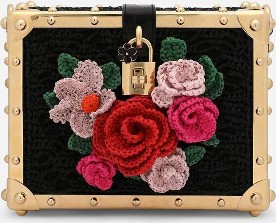 Dolce & Gabbana Raffia Crochet Box Bag Multi-colored