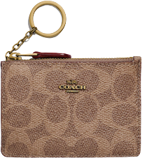 Coach mini wallet Coach Mini Skinny Id Case In Colorblock Signature Canvas - Brass/Tan/Rust