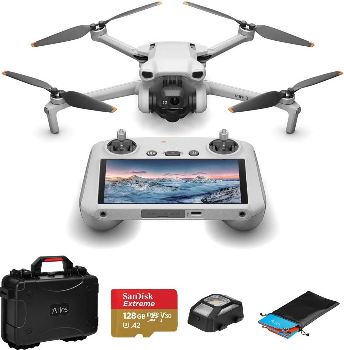 Mini drone with camera DJI Mini 3 Drone with RC-N1 Remote Controller Rugged Bundle