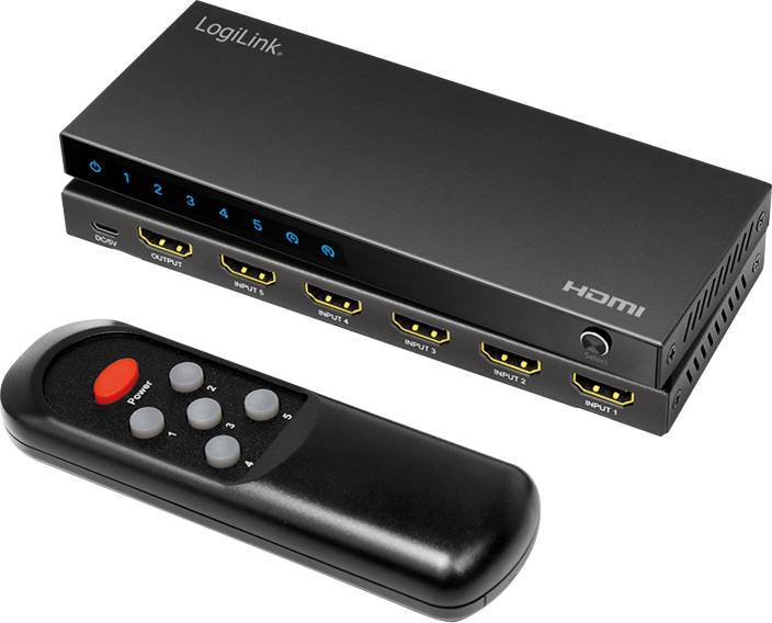 LogiLink Switch HDMI 5x1-Port, HDCP..