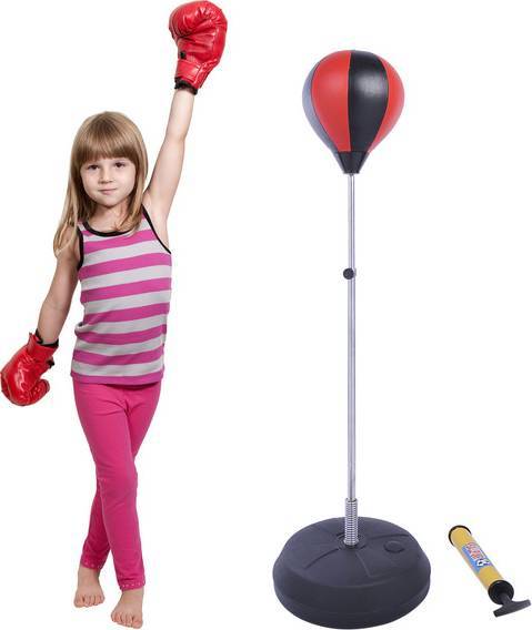 Boxing bag Homcom Kids Training Boxing Set Black and Red
