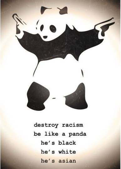 Close Up Destroy Racism Banksy Panda Poster